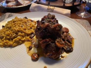 Risotto alla Milanese served with Osso Buco