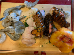 Seafood On Cutting Board